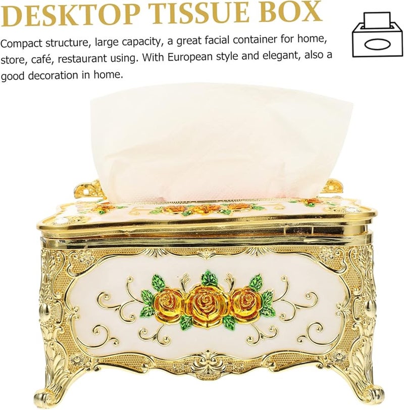 غطاء صندوق المناديل الرخامي صندوق ورق منقوش ديكورات قديمة مستلزمات المنزل - Image 3